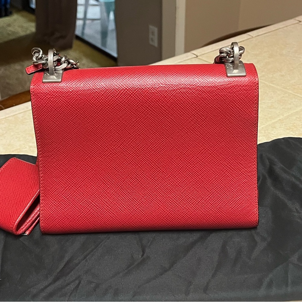 RARE✨Prada Red Monochrome Embellished small shoulder bag✨ - Picture 3 of 15